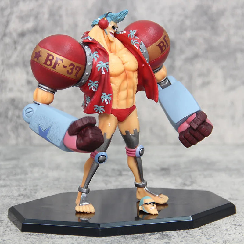 Franky Fighting Pirates - One Piece | Estátua de PVC (18cm) - 2 Cabeças - Edição Limitada