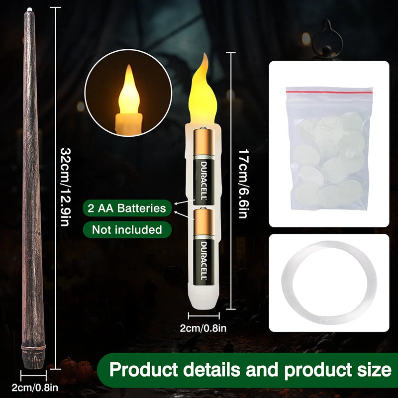 Varinhas Mágicas Harry Potter: Set de Velas Flutuantes LED com Varinha de Controle