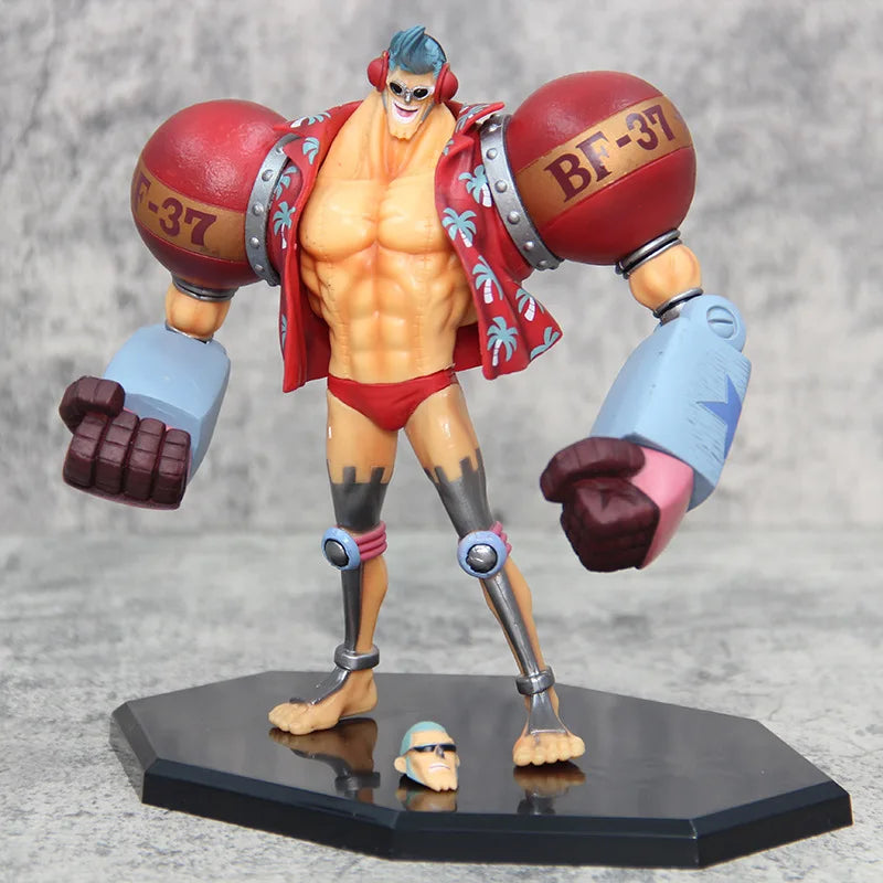 Franky Fighting Pirates - One Piece | Estátua de PVC (18cm) - 2 Cabeças - Edição Limitada