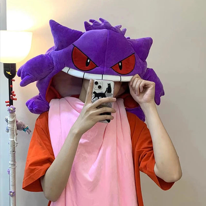 Almofada Gengar com Cobertor - Pelúcia Confortável 2 em 1