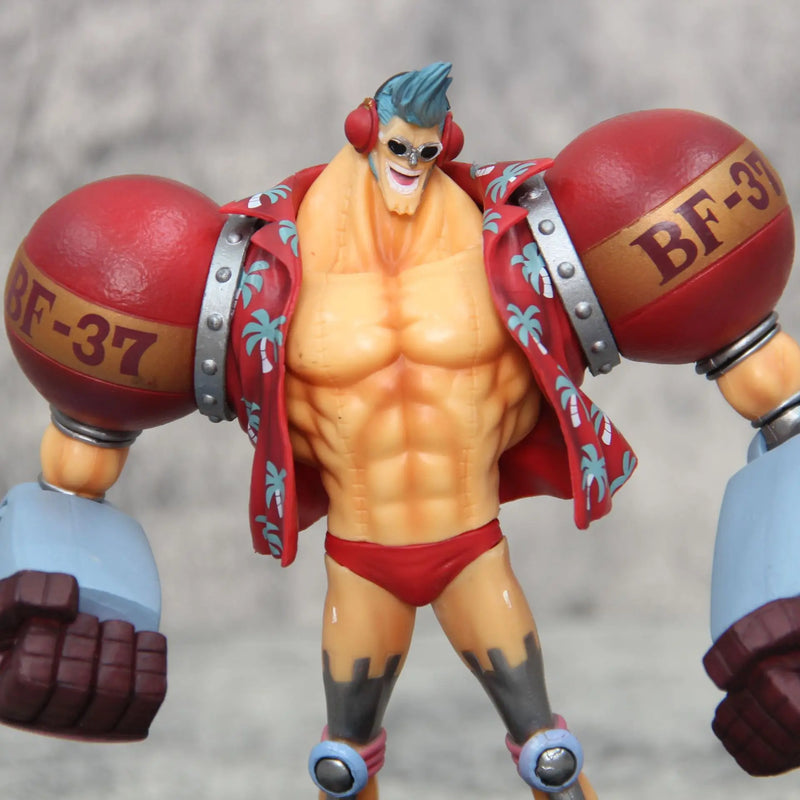 Franky Fighting Pirates - One Piece | Estátua de PVC (18cm) - 2 Cabeças - Edição Limitada