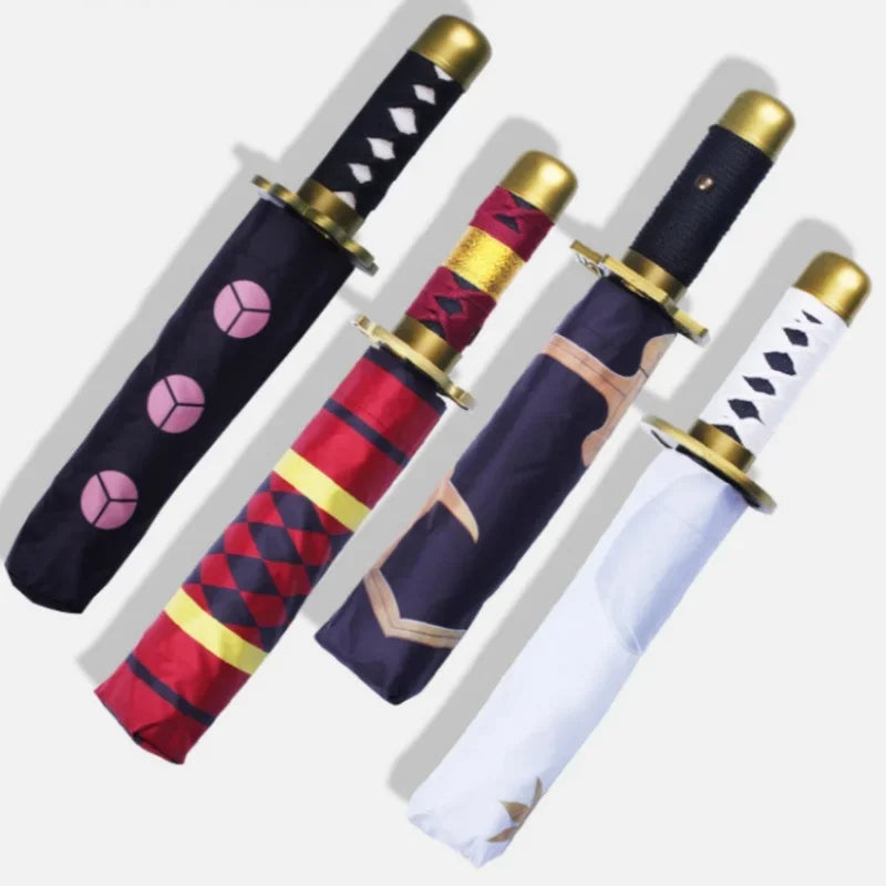 Demon Slayer Katana Umbrella - Guarda-Chuva Kimetsu no Yaiba, Zoro | Proteção Solar e Chuva