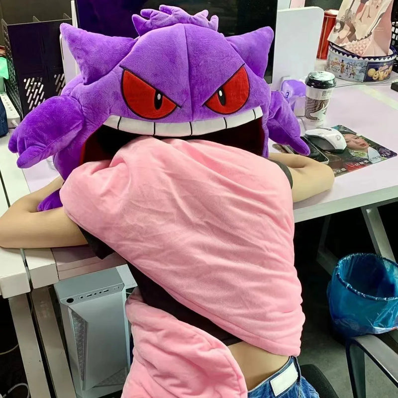 Almofada Gengar com Cobertor - Pelúcia Confortável 2 em 1