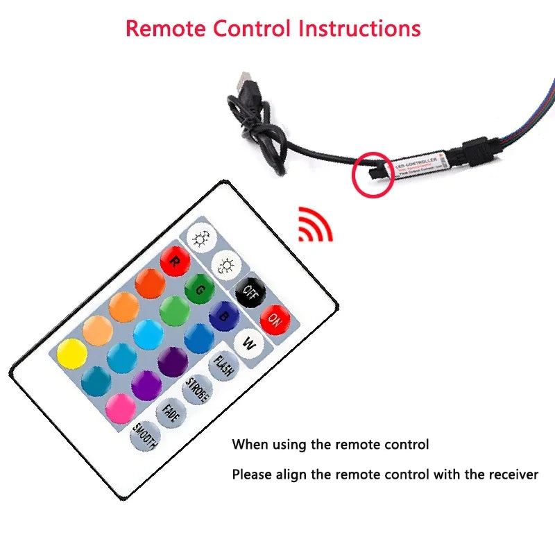 Luminária Anime LED RGB  C/ Controle Remoto