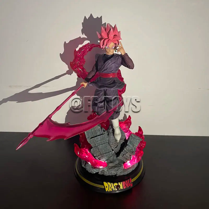 Dragon Ball Z Zamasu & Black Goku com Base Iluminada  28CM