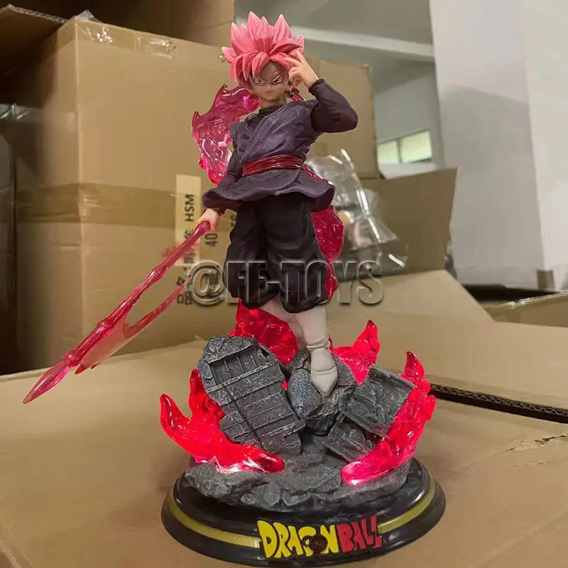 Dragon Ball Z Zamasu & Black Goku com Base Iluminada  28CM