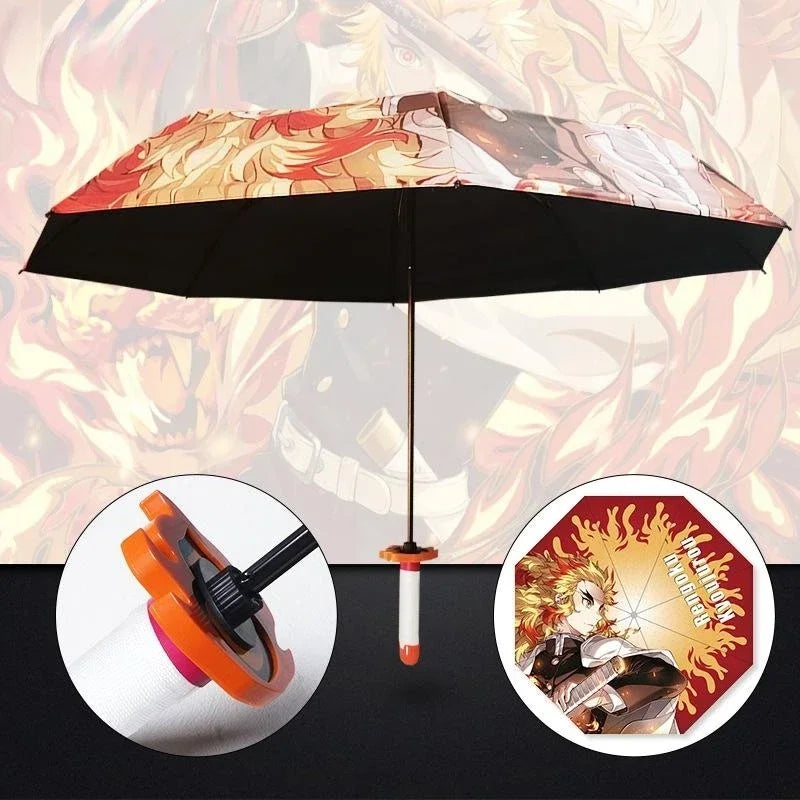 Demon Slayer Katana Umbrella - Guarda-Chuva Kimetsu no Yaiba, Zoro | Proteção Solar e Chuva