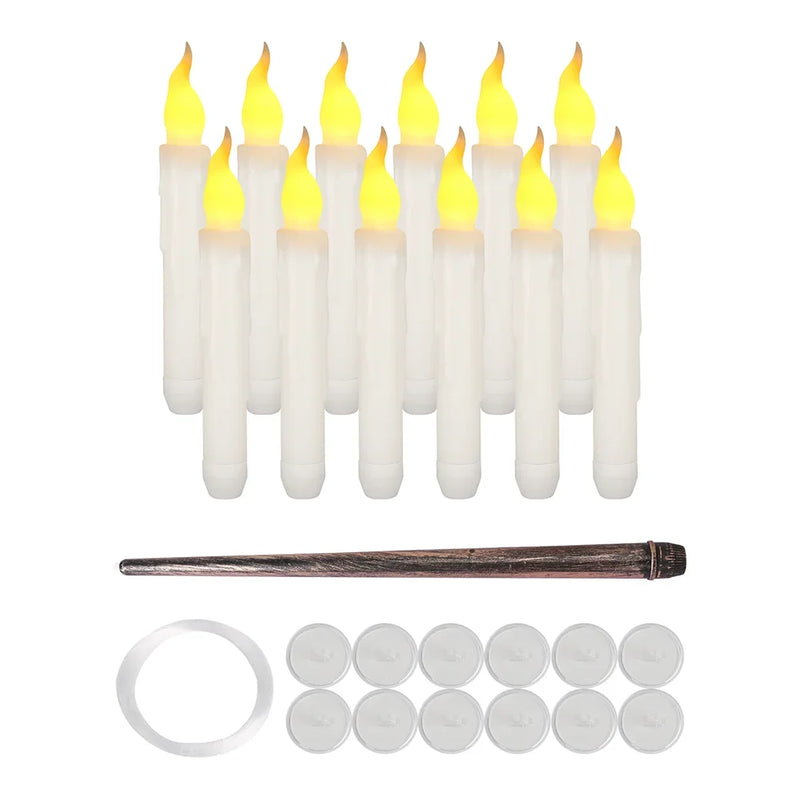 Varinhas Mágicas Harry Potter: Set de Velas Flutuantes LED com Varinha de Controle