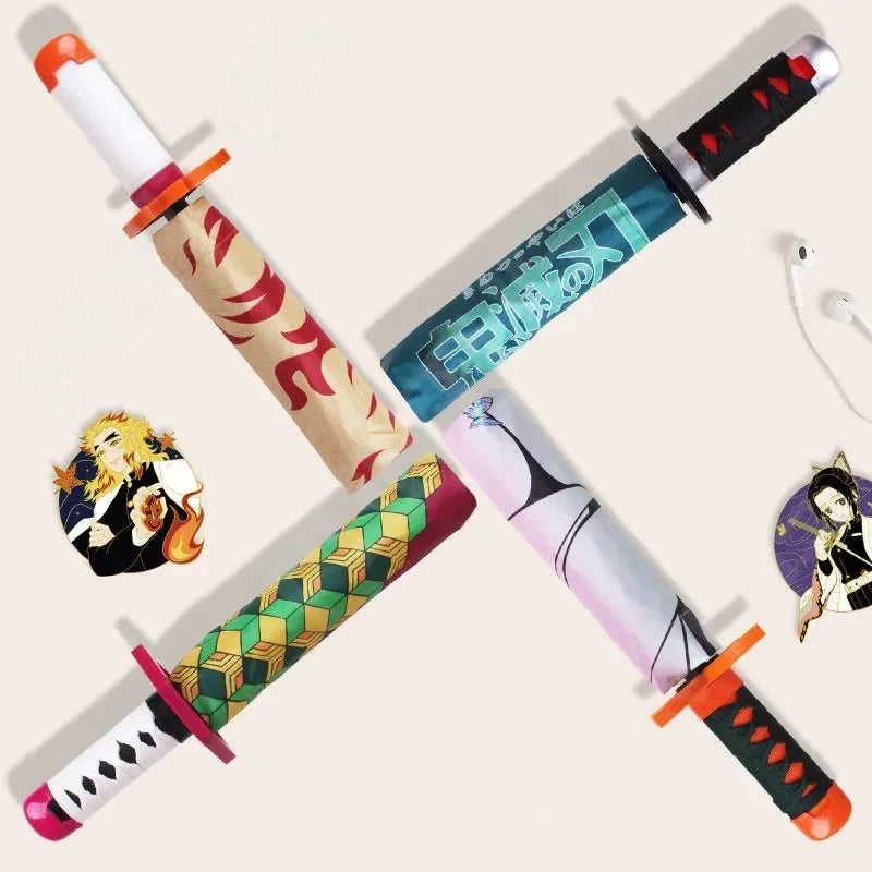 Demon Slayer Katana Umbrella - Guarda-Chuva Kimetsu no Yaiba, Zoro | Proteção Solar e Chuva