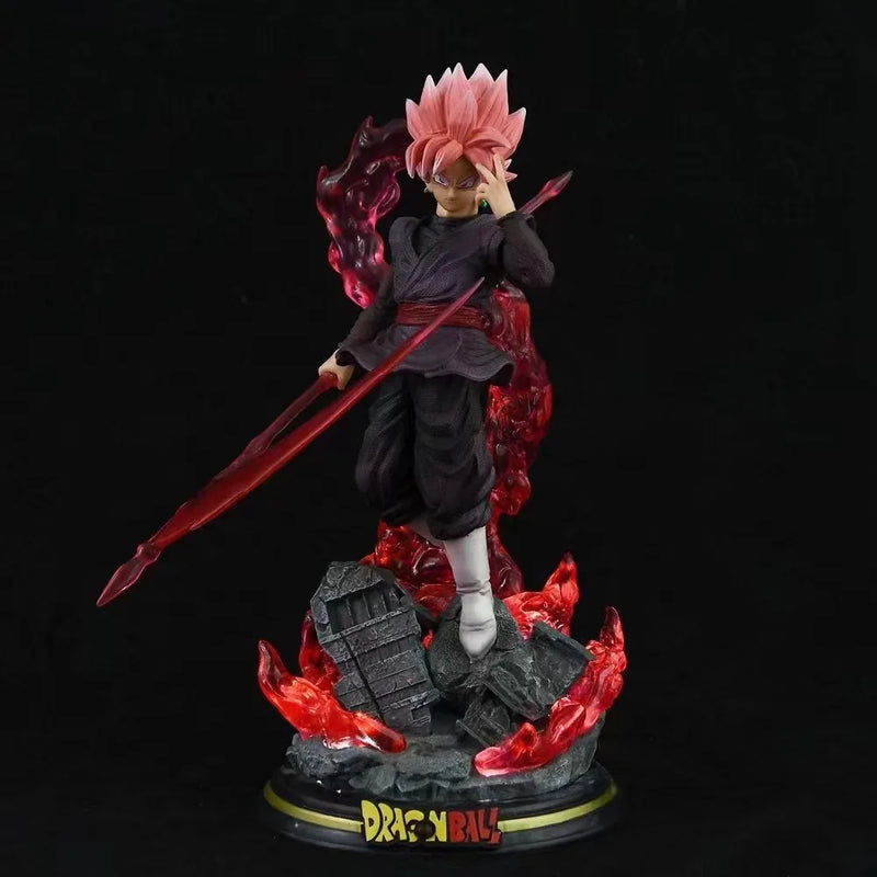 Dragon Ball Z Zamasu & Black Goku com Base Iluminada  28CM