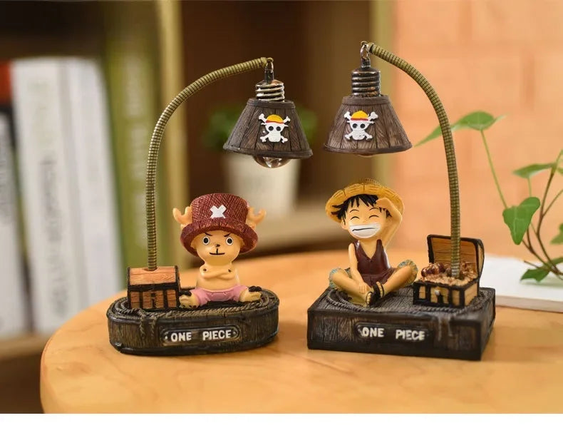 Luminária One Piece Luffy e Chopper | Figura LED 17cm | Decoração Criativa para Fãs de Anime