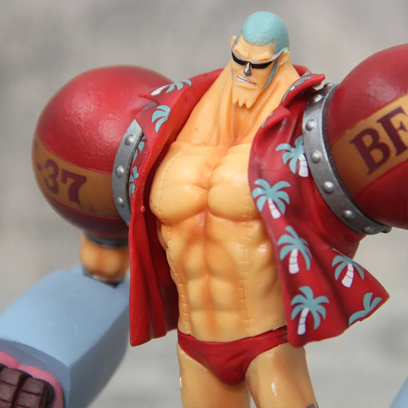 Franky Fighting Pirates - One Piece | Estátua de PVC (18cm) - 2 Cabeças - Edição Limitada