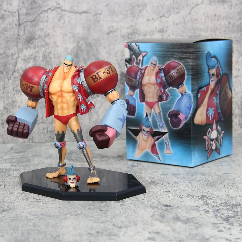 Franky Fighting Pirates - One Piece | Estátua de PVC (18cm) - 2 Cabeças - Edição Limitada