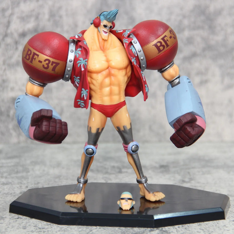 Franky Fighting Pirates - One Piece | Estátua de PVC (18cm) - 2 Cabeças - Edição Limitada