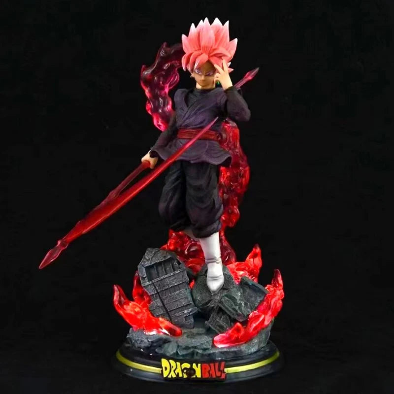 Dragon Ball Z Zamasu & Black Goku com Base Iluminada  28CM