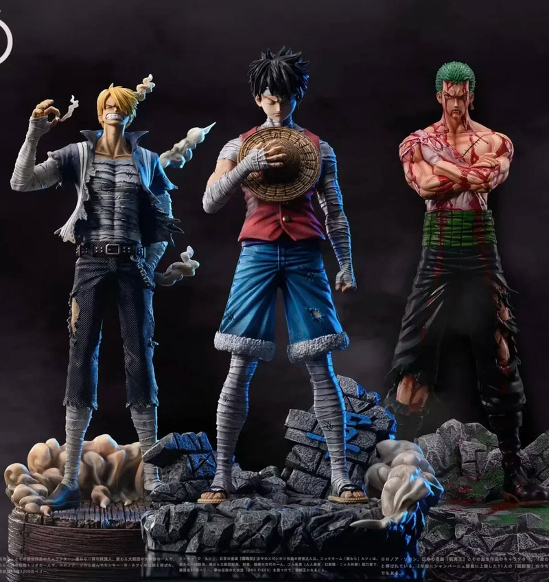 One Piece: A Tripulação dos Nakama - Luffy, Zoro & Sanji 30cm Premium