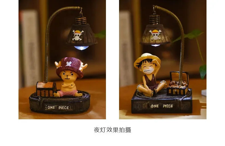 Luminária One Piece Luffy e Chopper | Figura LED 17cm | Decoração Criativa para Fãs de Anime