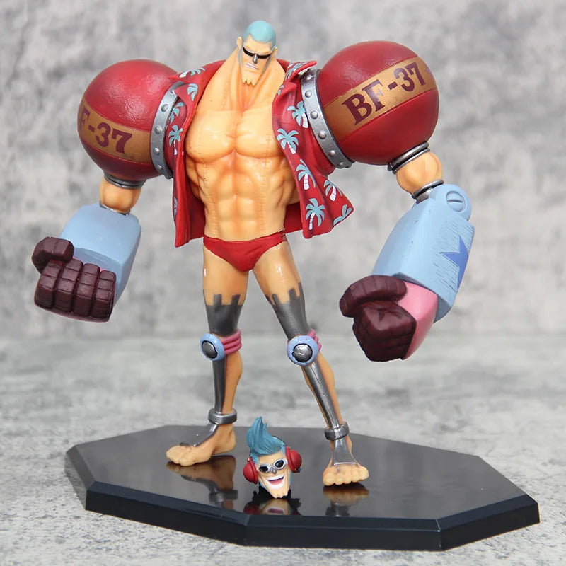 Franky Fighting Pirates - One Piece | Estátua de PVC (18cm) - 2 Cabeças - Edição Limitada