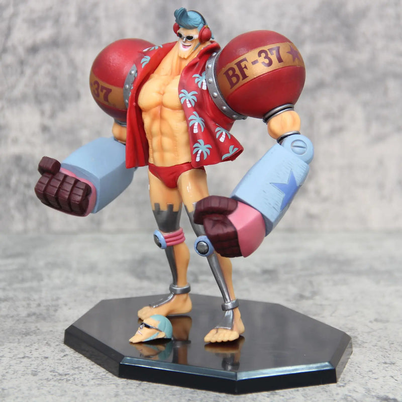 Franky Fighting Pirates - One Piece | Estátua de PVC (18cm) - 2 Cabeças - Edição Limitada